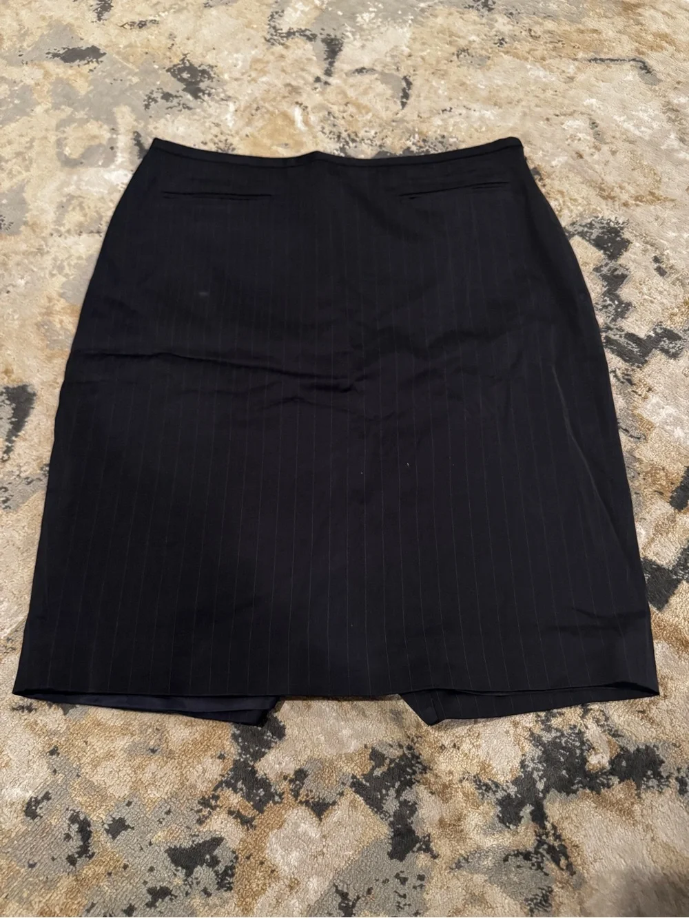 Ann Taylor Black Pinstripe Pencil Skirt